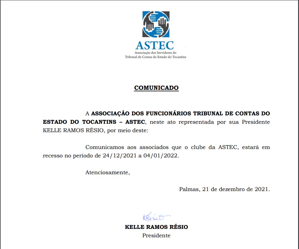 astec 2021 recesso